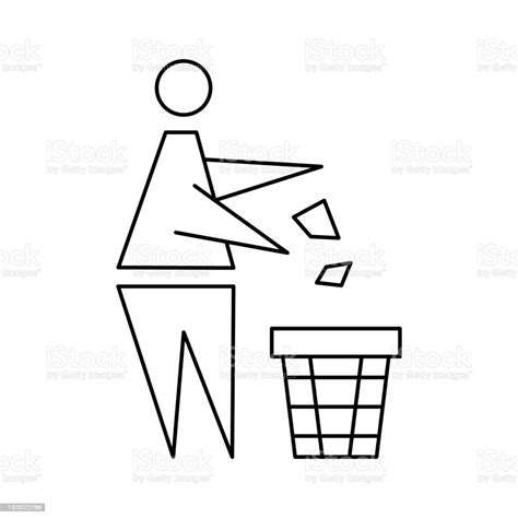 Ilustración De Mantener La Limpieza Icono Prohibido Pitch In Poner