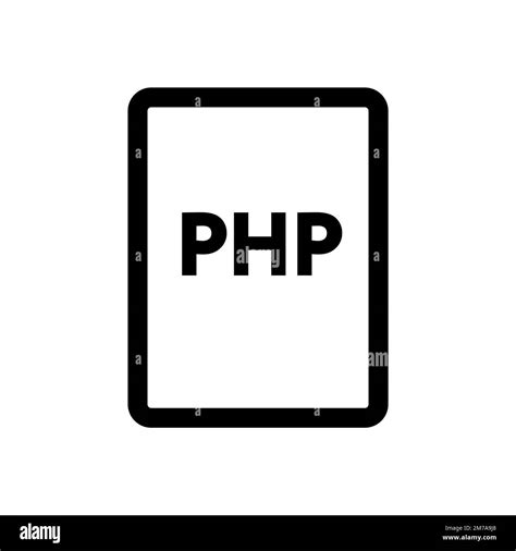 Php File Icon Line Isolated On White Background Black Flat Thin Icon
