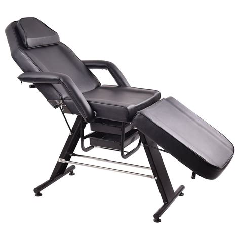 Giantex Adjustable Salon Spa Black Massage Bed Tattoo Chair Facial Table Beauty Basket Massage