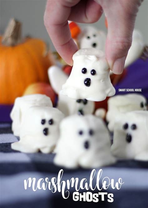 Marshmallow Ghosts Smart School House Halloween Treats Marshmallow