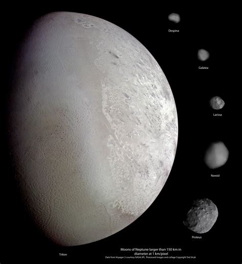 High Resolution Views Of Neptunes Moons From Voyager 2 The Planetary Society