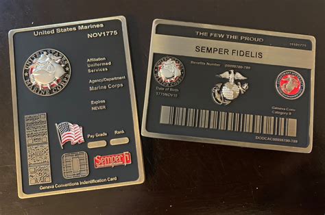 Marine Corps Id Card Coin Etsy