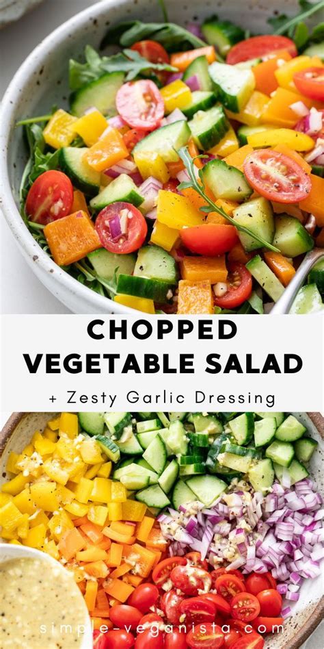 Quick Easy Vegetable Salad W Garlic Lemon Dressing Tsv Veggie