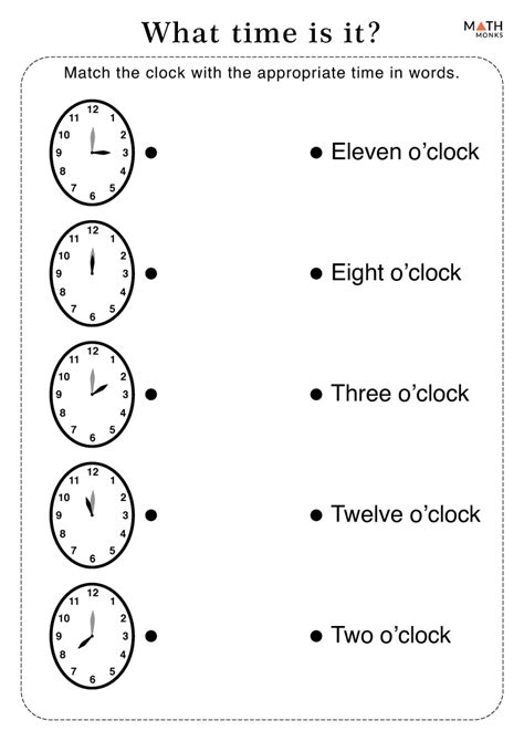 Telling Time Worksheets With Answer Key