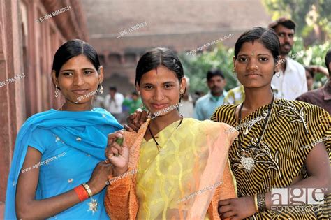 Indian Women Uttar Pradesh North India India Asia Stock Photo