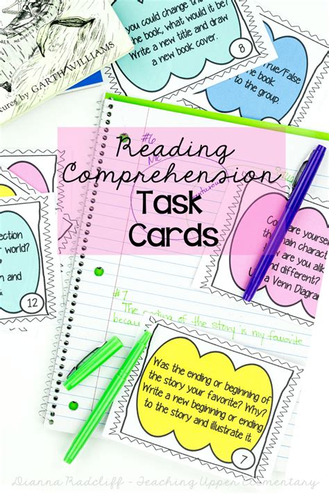 reading comprehension task cards in 2020 written comprehension teaching upper elementary