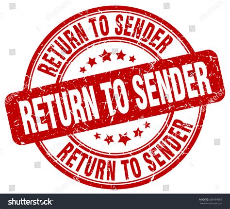 Return Sender Stamp Red Round Grunge Stock Vector Royalty Free
