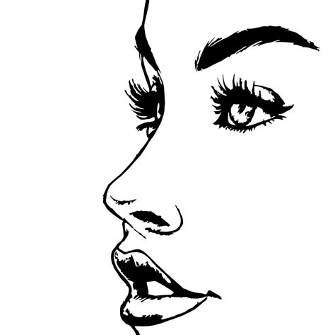 Line Art Pencil Art Pencil Drawings Art Drawings Face Drawing Face