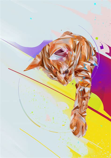 Feline Vector Illustrations By Digital Artist Denis Gonchar Plain