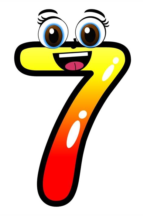 Clipart Of The Numerical Number Seven Or 7 In A Range Of Multiple