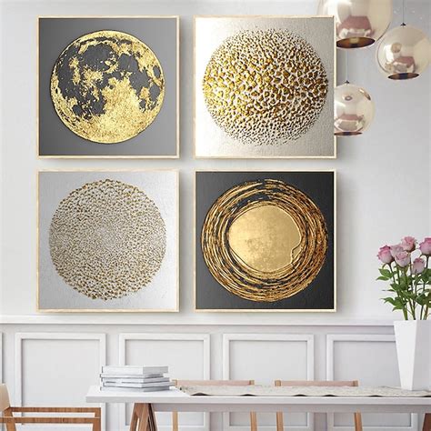 Vintage Wall Art Gold Canvas Prints Simple Abstract Home Decoration