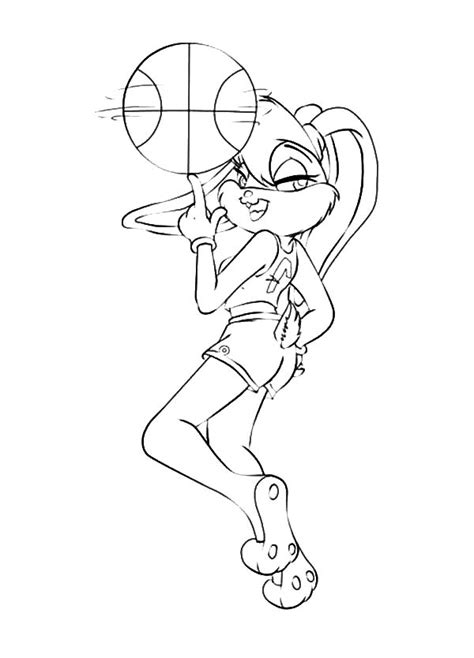 Lola Bunny Spinning Basketball Coloring Pages Download And Print Online