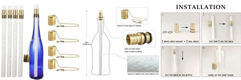 Ericx Light Wine Bottle Torch Kit 4 Pack Includes 4 Long Life Wicks