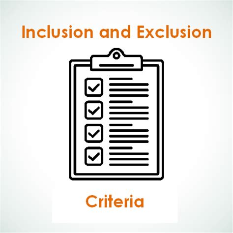 Sites searched inclusion and exclusion criteria inclusion criteria exclusion criteria results of search search terms limits used a total of ___. Inclusion and Exclusion Criteria - Parkinson's Movement