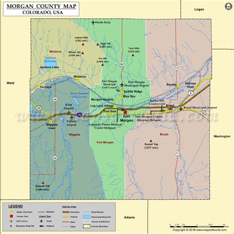 Morgan County Map Colorado Map Of Morgan County Co