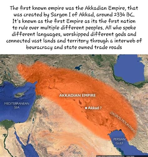 The First Known Empire Was The Akkadian Empire That Was Created By