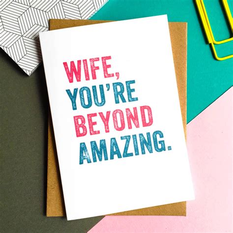 Wife Youre Beyond Amazing Greetings Card By Do You Punctuate