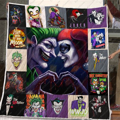 M Joker And Harley Quinn Quilt Blanket Mad Love Sport