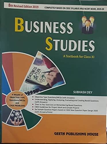 Business Studies A Textbook For Class Xi Subhash Dey Ansh Book Store