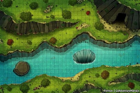 River Crossing Battle Map 36x24 Fantasy Map Dungeons And Dragons