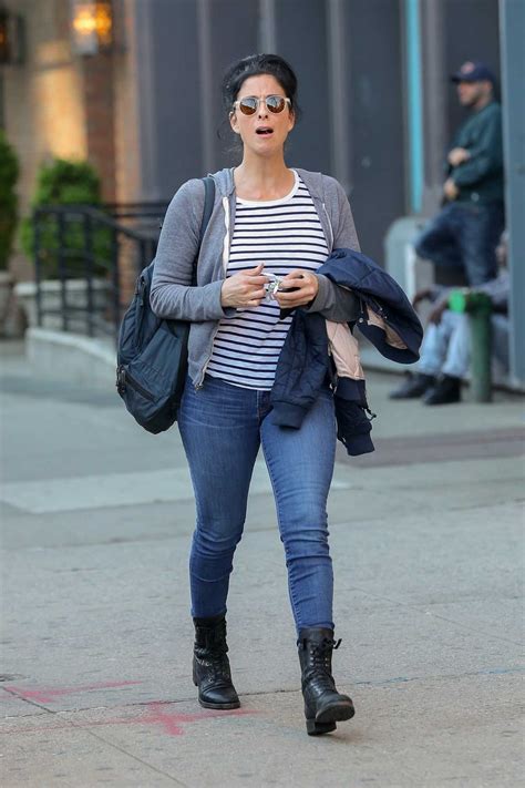 Sarah Silverman In A Striped T Shirt Was Seen Out In NYC 04 24 2019