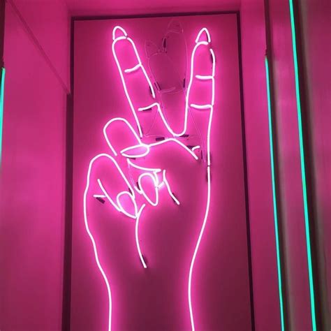 All orders are custom made and most ship worldwide within 24 hours. Neon peace sign, pink neon | Wall collage, Neon wallpaper ...