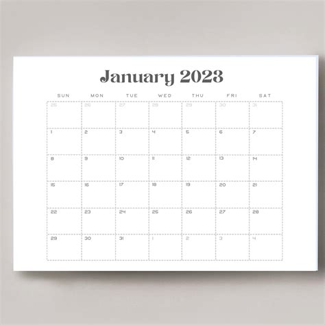 Free 2023 Calendar Printable Pdf Simple Minimalist Printables And