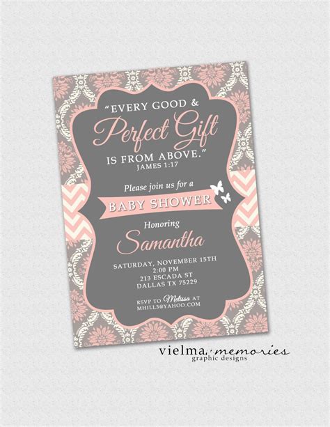 Whether you are looking for the perfect bible quote for a baby shower or you just want to understand god's love for infants, we have provided a nice selection of 20 of the best. James 1:17 Invitation, Baby Shower Invitation, Bible Verse ...