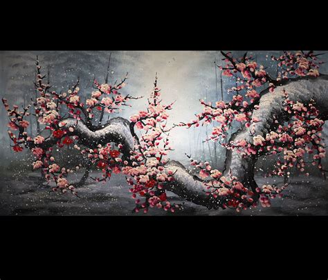 Cherry Blossom Painting Painting Canvas Wall Art