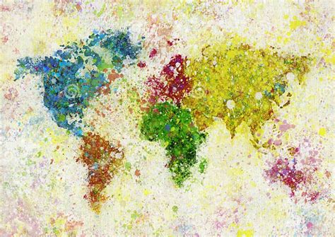 World Map Painting Stock Illustration Illustration Of Longitude 23720648