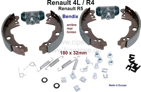 machoires de frein arrière jeu Renault 4L R5 après n de série