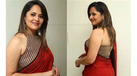 Tv Actress Anasuya Bharadwaj Looks Hot In Bare Back Blouse And Saree Desi Girlz