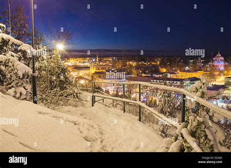 View Of Small Swedish Town Stock Photo Alamy