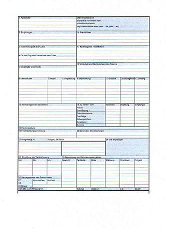 Name anbieter zweck ablauf typ; CMR FRACHTBRIEF MUSTER PDF