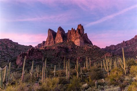 Wallpaper Arizona Desert Landscape Dusk Sunset Evening Sony