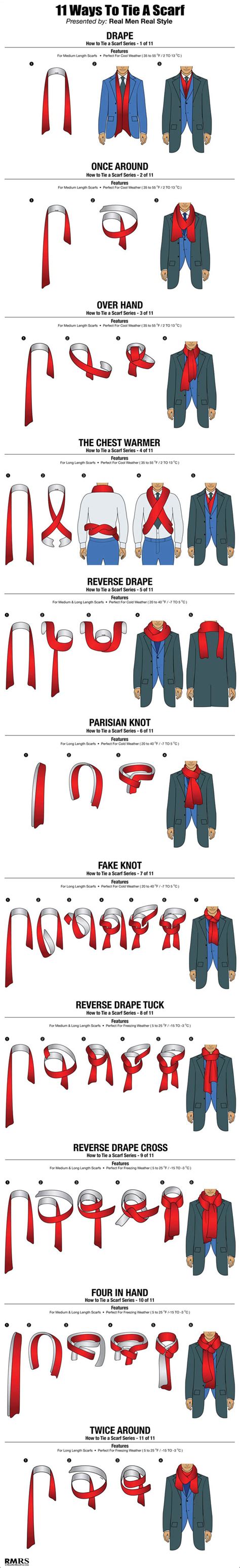The problem is, that this is simply too short to tie scarves properly. 11 Ways A Guy Can Tie His Scarf