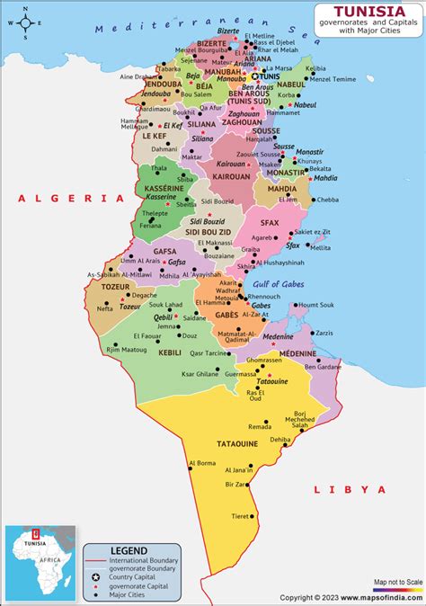 Tunisia Map Hd Political Map Of Tunisia