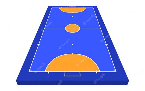 Premium Vector Perspective View Field For Futsal Orange Outline Of