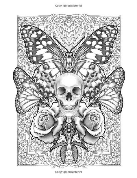 Skull And Butterflies Skull Coloring Pages Adult Coloring Books