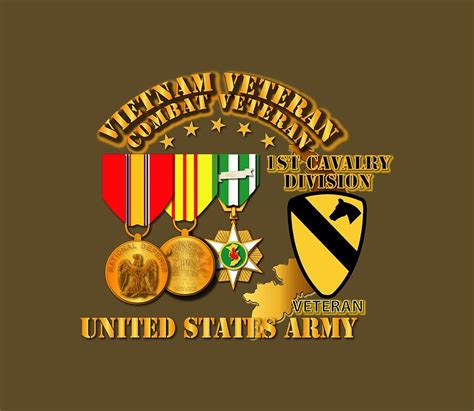 Army Vietnam Vet W Medals Vn 1st Cav Division Digital Art By
