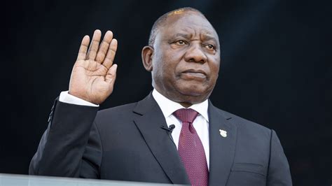 ramaphosa sworn in as south africa s president bt