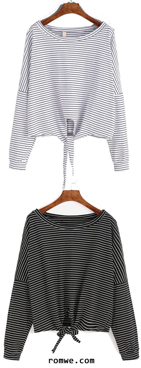 White Striped Tie Front T Shirt Pretty Outfits Fashion Cute Outfits