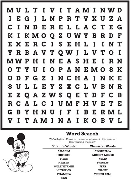 Disney Word Search Puzzles Activity Shelter