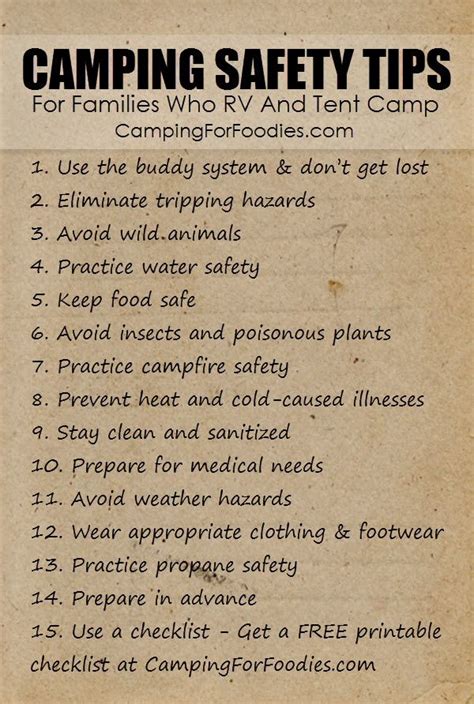 Camping Safety Tips For Families Who Rv And Tent Camp Camping Safety