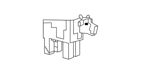 Boyama Sayfası Minecraft Cow Coloring For