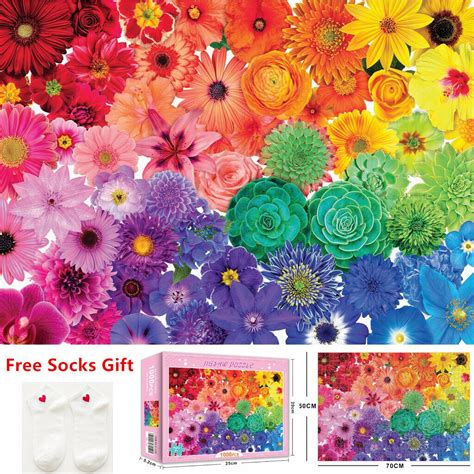 Colorful Flowers Jigsaw Puzzles 1000 Pieces For Adults Kids Learning