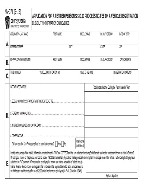 Mv 371 Penndot 2013 2024 Form Fill Out And Sign Printable Pdf