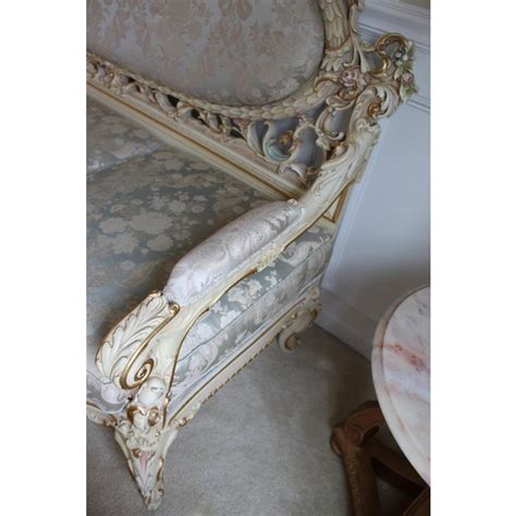 silik italian rococo style white carved formal sofa chairish