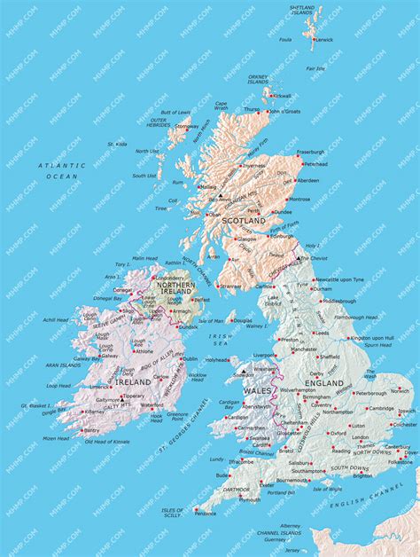 British Isles Map Illustrator Mountain High Maps Plus