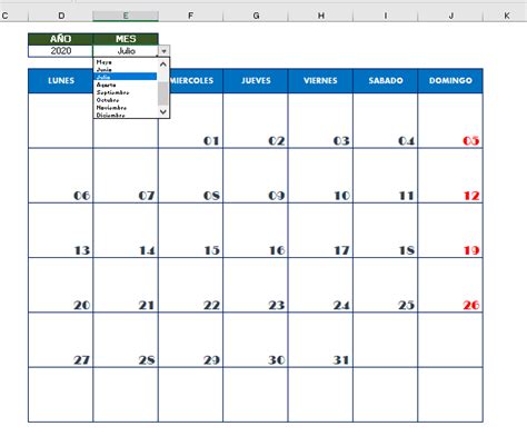 Calendario Perpetuo En Excel Mensual Plantillas Excel Tecpro Digital
